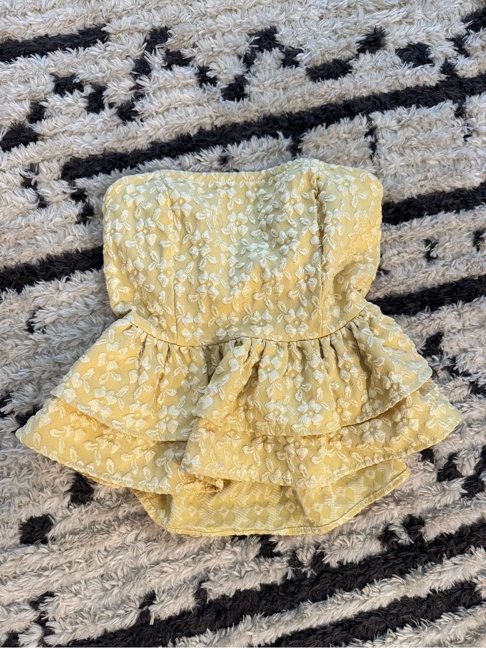 Yellow Strapless Top